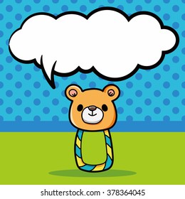 toy rattle doodle, speech bubble