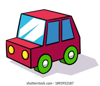 Toy Red Car. vector illustration
