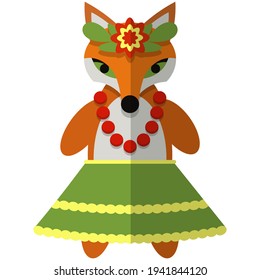 Toy red fox vector isolated on white background