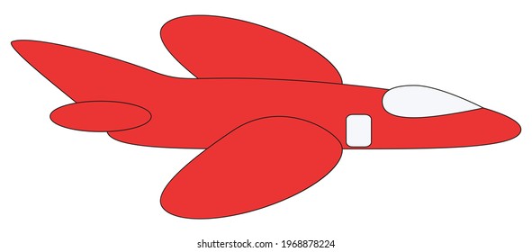 Toy red retro plane  Vector illustration Isolated on white background Design element