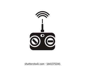 Toy remote control. Simple icon in black and white