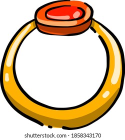 Toy ring, illustration, vector on white background