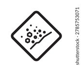 Toy Road Sign Printable | Falling Rocks Warning Doodle | Kids City Play Mat Graphic