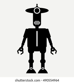 toy robot android, flat design style