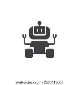 Toy robot with antenna vector icon. filled flat sign for mobile concept and web design. Robot toy glyph icon. Symbol, logo illustration. Vector graphics