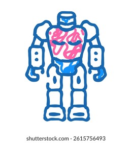 toy robot toy baby doodle icon sketch vector. toy robot toy baby sign. isolated symbol illustration