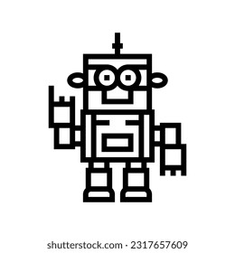 toy robot toy baby line icon vector. toy robot toy baby sign. isolated contour symbol black illustration