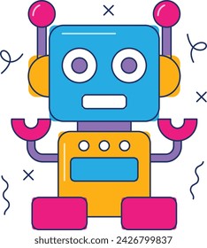 Spielzeug-Roboter-Symbol. Roboter-Symbol
