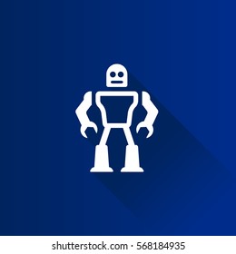 Toy robot icon in Metro user interface color style. Children kids mechanical