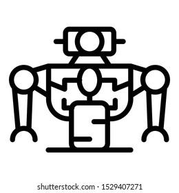 Toy robot icon. Outline toy robot vector icon for web design isolated on white background