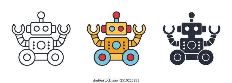 Toy robot icon symbol vector illustration isolated on white background