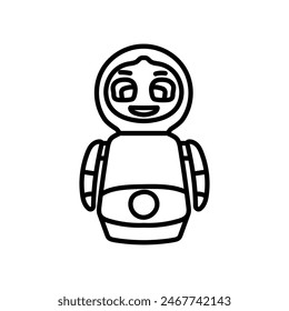 Toy Robot Isolated Icon, Vector Illustration