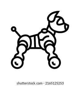 Spielzeugroboter-Linie Symbol-Vektorgrafik. Spielzeugroboter-Schild. isoliertes Kontursymbol