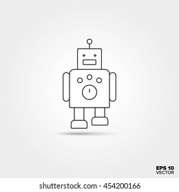 Vector de iconos de la línea de robots de juguete