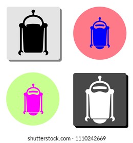 Toy robot. simple flat vector icon illustration on four different color backgrounds