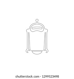 Toy robot. simple flat vector icon illustration. outline line symbol - editable stroke