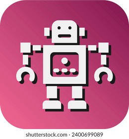 Toy Robot Vector Glyph Gradient Background Icon For Personal And Commercial Use.
