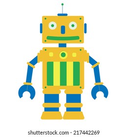 Toy robot. Toy robot in a white background. Isolated.