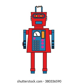 Toy robot in a white background. Isolated. Vector Illustration.