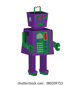 Toy robot in a white background. Isolated. Vector Illustration.