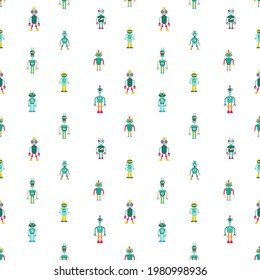 Spielzeugroboter nahtlose Textur. Kinderbekleidung - Boy Moderoboter-Design.