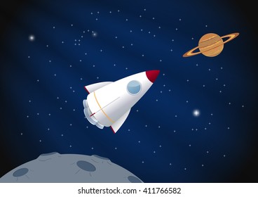 Toy rocket background. Vector illustration