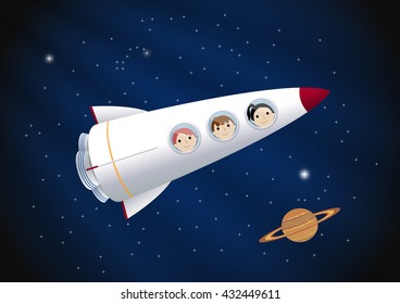 Toy rocket background. Vector illustration