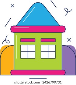 Toy rocket icon. Colorful rocket icon