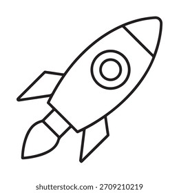 Icono de Vector de contorno de cohete de juguete