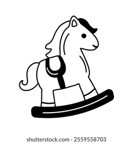 A toy rocking horse commonly seen in amusement areas