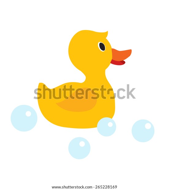 Toy Rubber Duck Soap Bubbles On Stock Vector Royalty Free 265228169