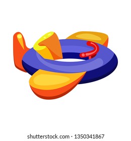 Toy rubber plane. Inflatable swimming ring. Vector illustration can be used for topics like lifesaver, beach, vacation with children