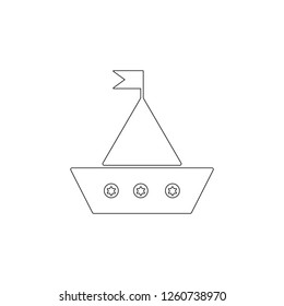 Toy sailing ship icon. Toy element icon. Premium quality graphic design icon. Baby Signs, outline symbols collection icon for websites, web design, mobile app on white background