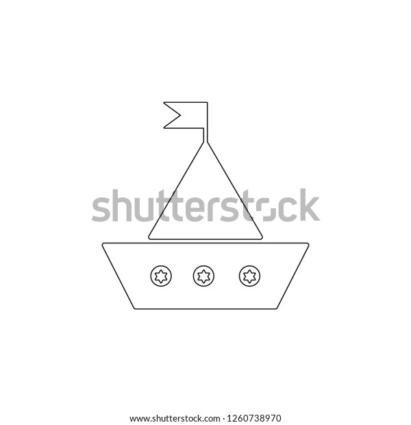 Toy sailing ship\
icon. Toy element icon. Premium quality graphic design icon. Baby\
Signs, outline symbols collection icon for websites, web design,\
mobile app on white\
background