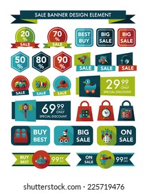 Toy sale banner design flat background set, eps10