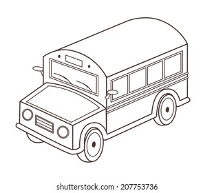 toy school bus (vector illustration)