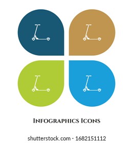 Toy Scooter Vector Illustration icon for all purpose. Isolated on 4 different backgrounds.