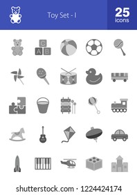Toy Set Flat Greyscale cons