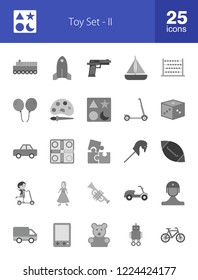 Toy Set Flat Greyscale cons