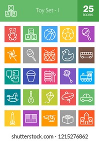 Toy Set Line Multicolor B/G Icons