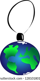 toy in the shape of The earth on a thread