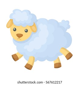 Toy sheep icon in cartoon style isolated on white background. Sleep and rest symbol stock vector illustration.