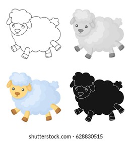 Toy sheep icon in cartoon style isolated on white background. Sleep and rest symbol stock vector illustration.