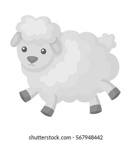 Toy sheep icon in monochrome style isolated on white background. Sleep and rest symbol stock vector illustration.