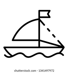 Toy ship icon. Outline toy ship vector icon for web design isolated on white background