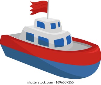 Toy ship, illustration, vector on white background
