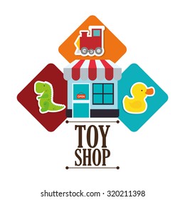 Toy shop concept and childhood icons design, vector illustration 10 eps graphic.