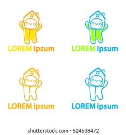 Toy shop logo, childrens home, isolated, vector, set