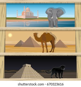 Toy shop, set of children's toys, graphics for kids, play set store window, vector illustration.