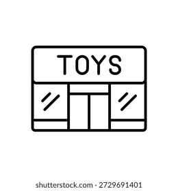 Toy Shop Store Ícone da linha de frente: Kids Retail Building
